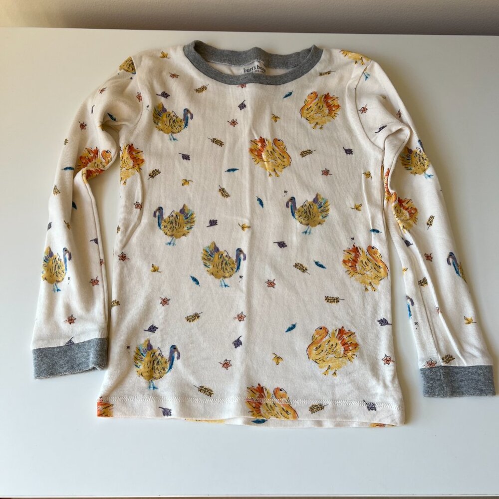 One Pair Thanksgiving Turkey Burt's Bee Baby Pajamas size 5T